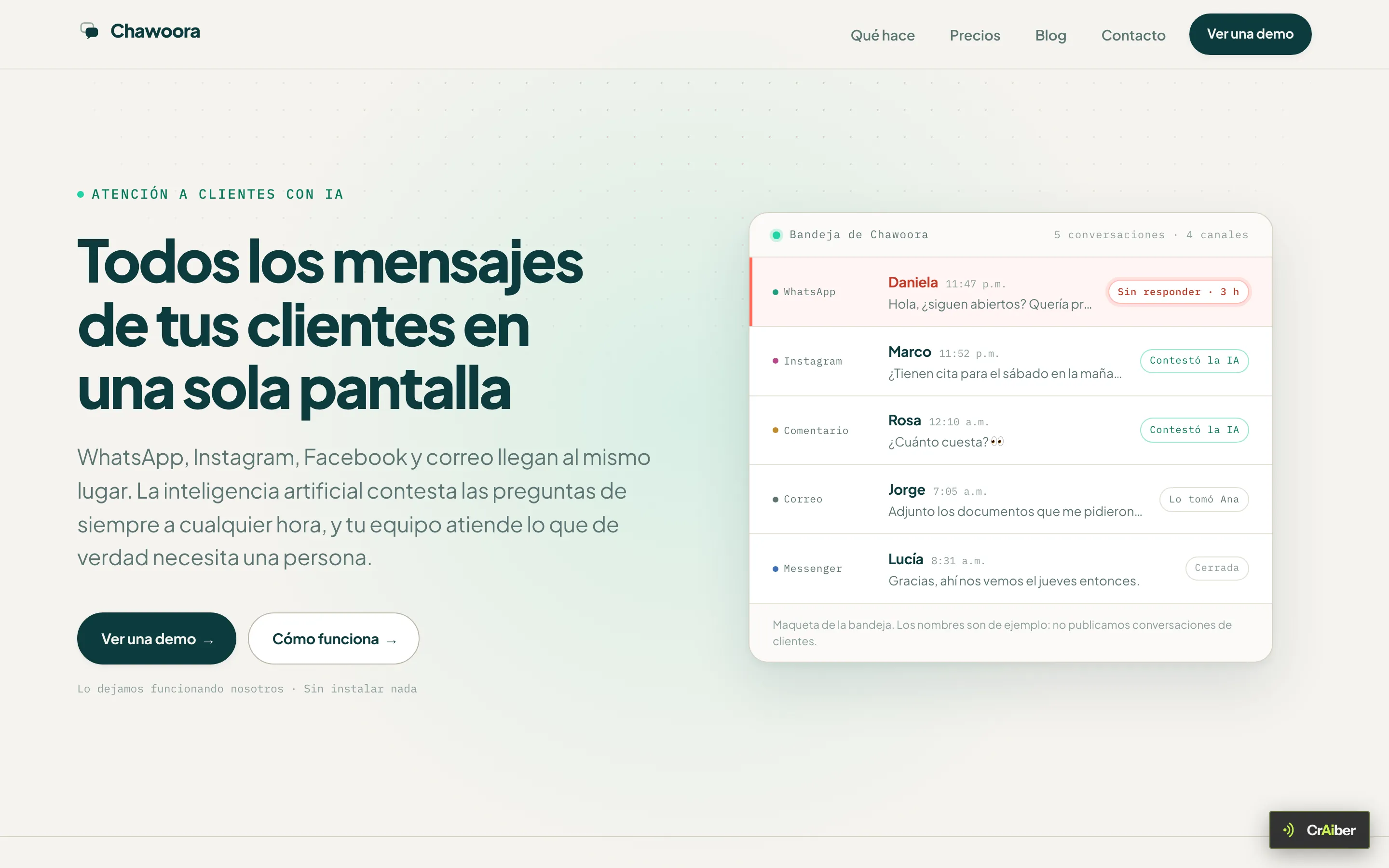 Chawoora: Atención a clientes con IA