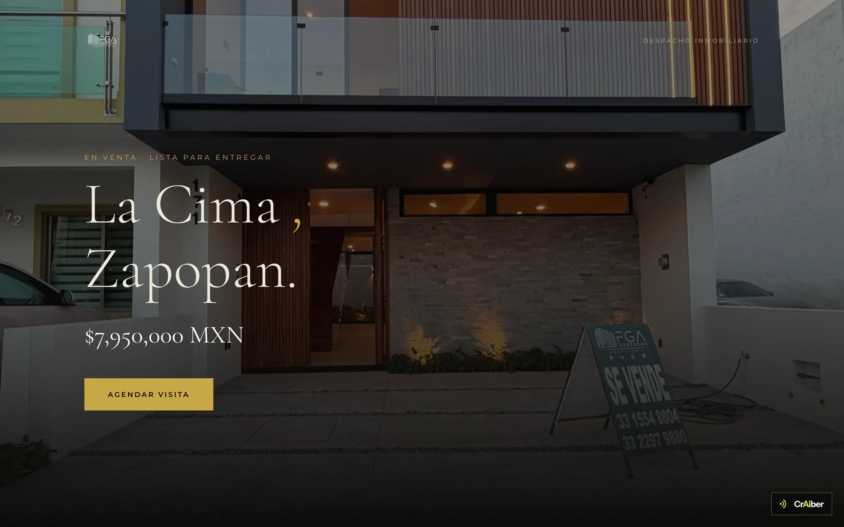 Sitio de FGA, Inmobiliaria de ticket alto en Zapopan, Jalisco